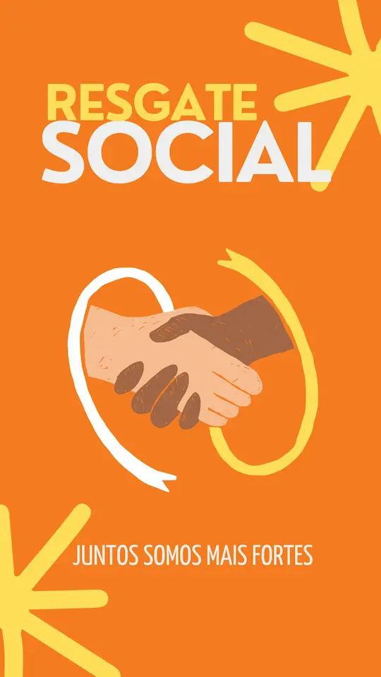 Story do instagram faca sua doacao ilustrado laranja