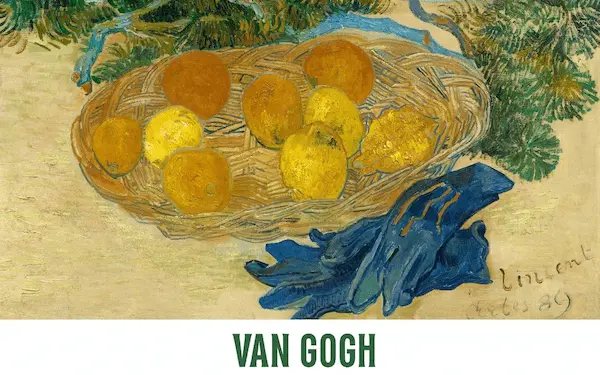Ecobag com pintura de natureza morta de Vincent van Gogh classico verde e laranja