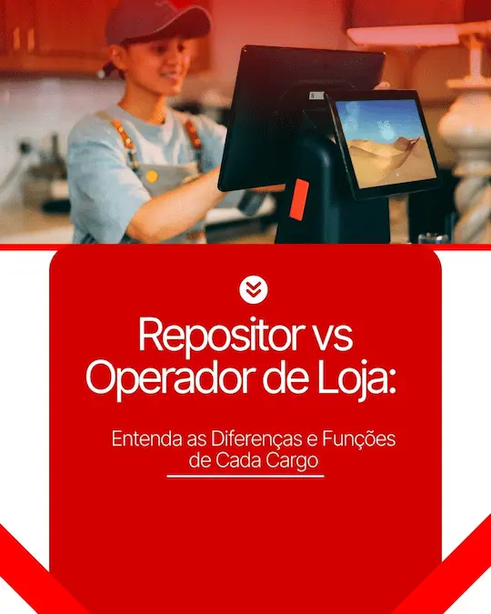 Repositor vs Operador de Loja: Entenda as Diferenças e Funções de Cada Cargo 1 Instagram Post Vaga de Emprego Simples Vermelho e Branco