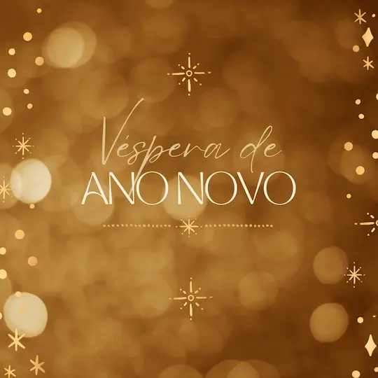 Véspera de Ano-Novo: Como Celebrar e Refletir sobre o Ano Que Passou 1 Post para Instagram Mensagem de Feliz Ano Novo Elegante Dourado